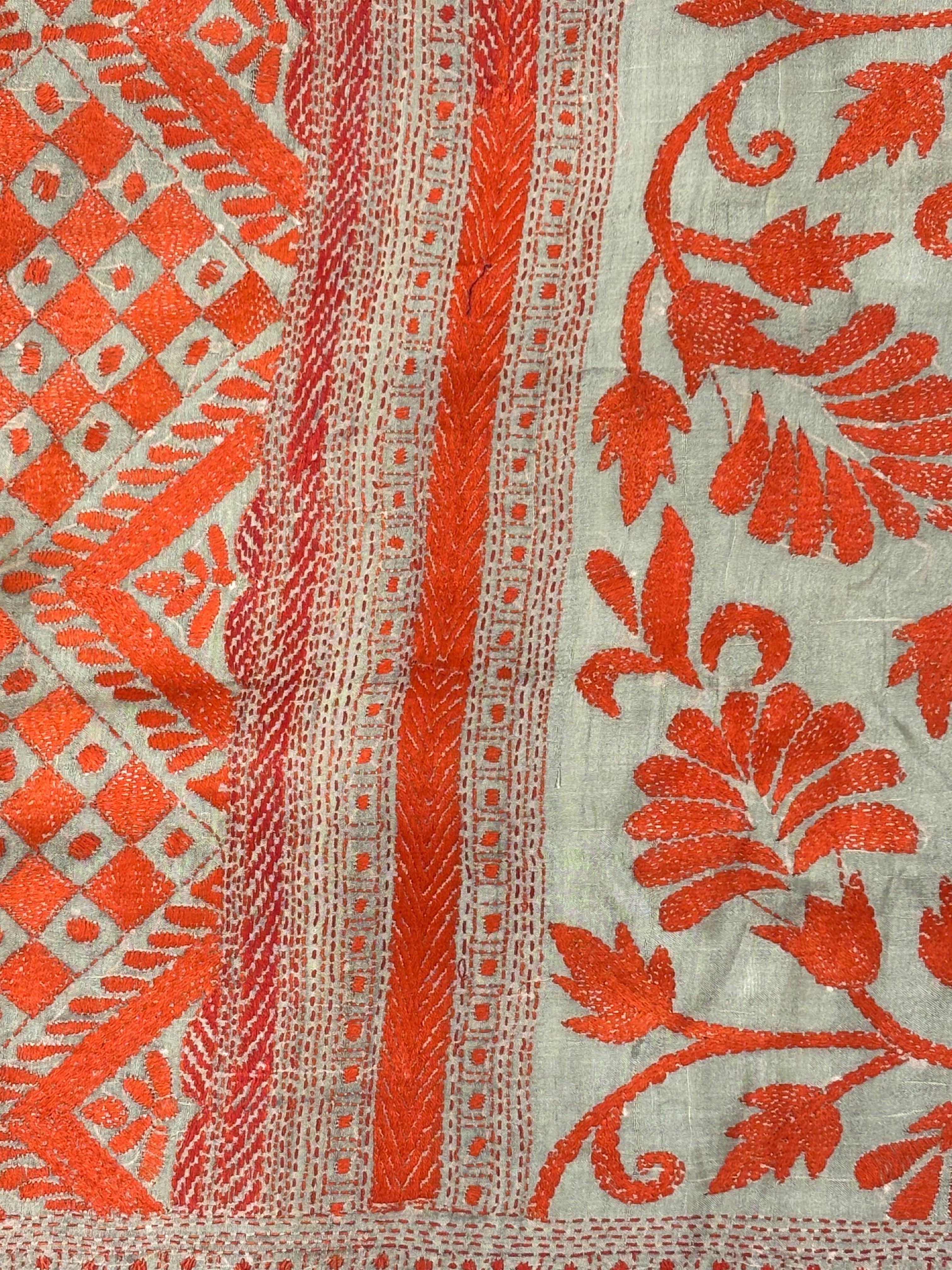Orange Tussar Saree