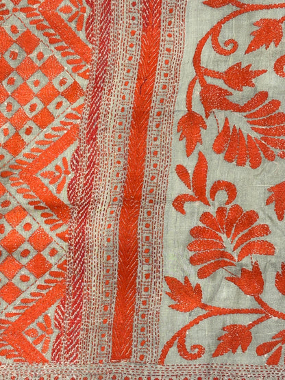 Orange Tussar Saree