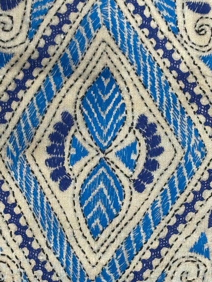 Blue Tussar Saree