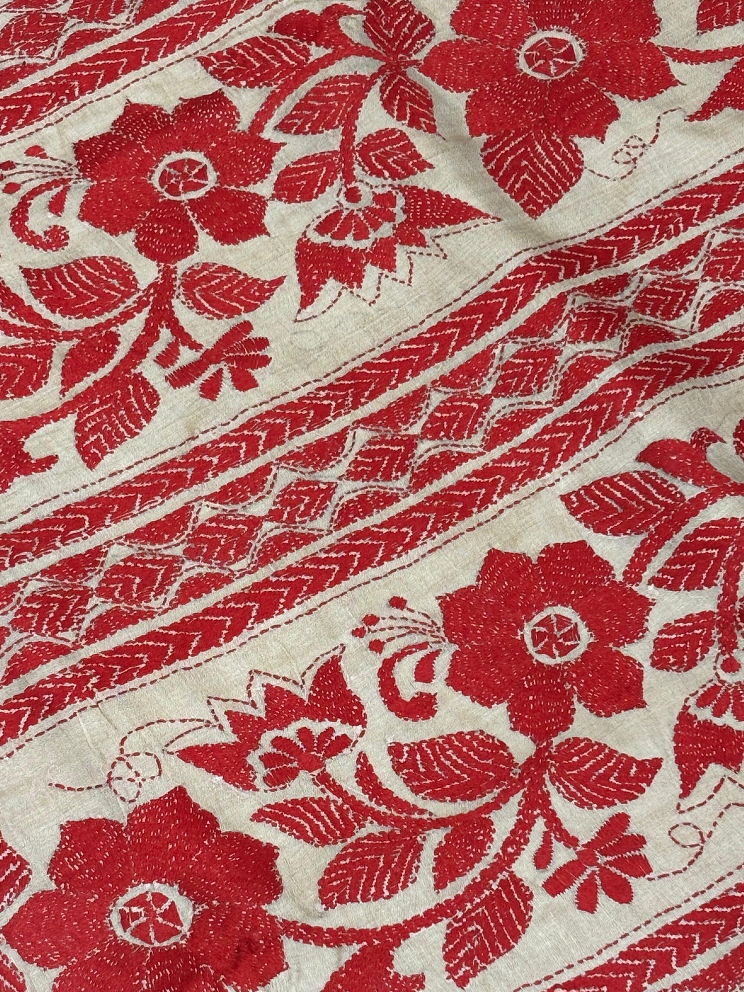 Bird motifs Tussar Saree